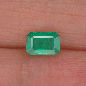0.58캐럿 천연 그린 에메랄드, 에메랄드 컷, 5.8×4 mm, SI-I1