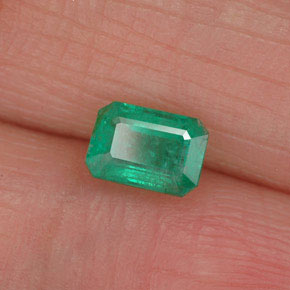 0.58캐럿 천연 그린 에메랄드, 에메랄드 컷, 5.8×4 mm, SI-I1