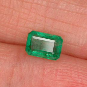 0.55캐럿 천연 그린 에메랄드, 에메랄드 컷, 5.8×4 mm, SI-I1