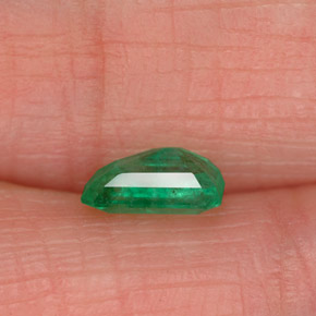 0.54캐럿 천연 그린 에메랄드, 에메랄드 컷, 6.1×4.1 mm, SI-I1