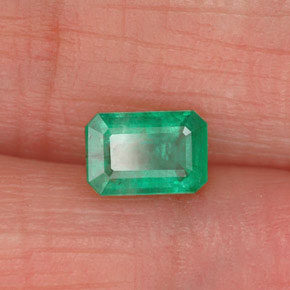 0.53캐럿 천연 그린 에메랄드, 에메랄드 컷, 6×4 mm, SI-I1