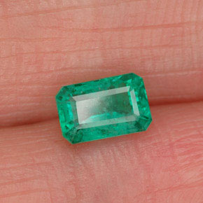 0.68캐럿 천연 그린 에메랄드, 에메랄드 컷, 6.2×4 mm, SI-I1