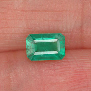 0.60캐럿 천연 그린 에메랄드, 에메랄드 컷, 5.9×4 mm, SI-I1