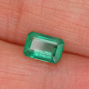 0.52캐럿 천연 그린 에메랄드, 에메랄드 컷, 6×4 mm, SI-I1