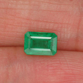 0.53캐럿 천연 그린 에메랄드, 에메랄드 컷, 5.7×4 mm, SI-I1