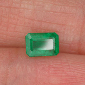 0.53캐럿 천연 그린 에메랄드, 에메랄드 컷, 5.7×4 mm, SI-I1