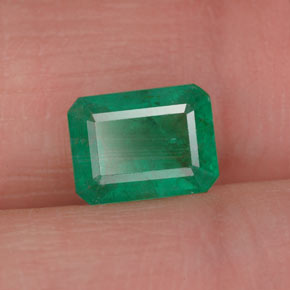 1.13캐럿 천연 그린 에메랄드, 에메랄드 컷, 7.6×5.8 mm, VS-SI