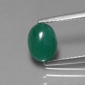 1.70캐럿 천연 그린 에메랄드, 타원형 컷, 8.3×6.1 mm, 투명한