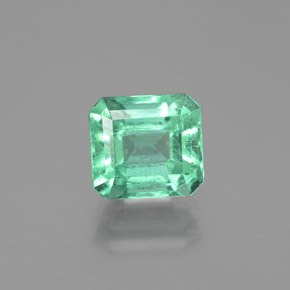 2.32캐럿 천연 라이트 그린 에메랄드, 에메랄드 컷, 8×7.3 mm, VS-SI
