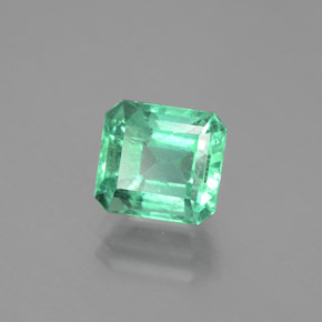 2.32캐럿 천연 라이트 그린 에메랄드, 에메랄드 컷, 8×7.3 mm, VS-SI