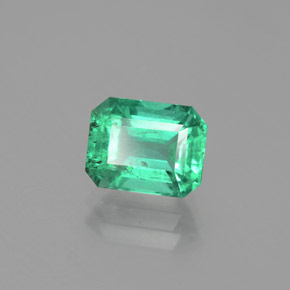 2.04캐럿 천연 그린 에메랄드, 에메랄드 컷, 8.5×6.6 mm, SI