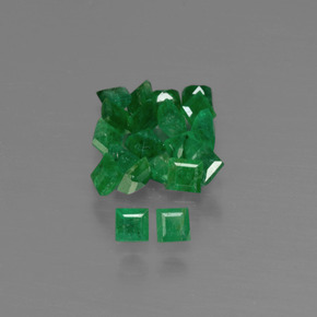 캐럿 천연 그린 에메랄드 보석, 스퀘어, 2.4×2.4 mm, SI