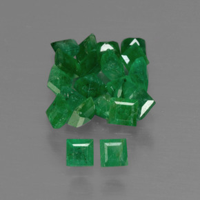 캐럿 천연 그린 에메랄드 보석, 스퀘어, 2.4×2.4 mm, SI