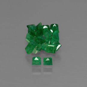 캐럿 천연 그린 에메랄드 보석, 스퀘어, 2.4×2.4 mm, SI