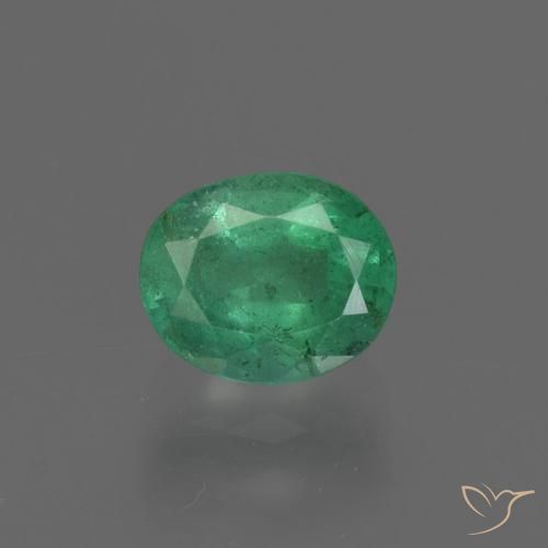 0.96ct 자연스러운 따뜻한 녹색 에메랄드, 타원형, SI