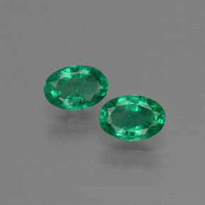캐럿 천연 그린 에메랄드 보석, 타원형 컷, 5.8×4 mm, SI