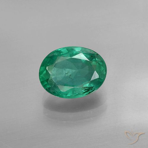 1.39ct 자연스러운 쿨 그린 에메랄드, 타원형, SI