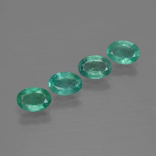 1.62캐럿 천연 푸르스름한 그린 에메랄드 보석, 타원형 컷, 6×4.2 mm, SI