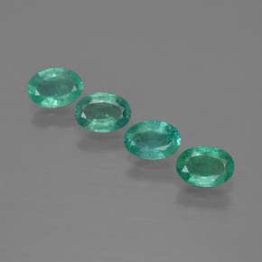1.62캐럿 천연 푸르스름한 그린 에메랄드 보석, 타원형 컷, 6×4.2 mm, SI