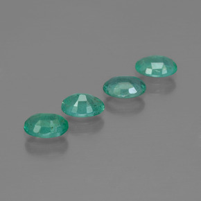 1.62캐럿 천연 푸르스름한 그린 에메랄드 보석, 타원형 컷, 6×4.2 mm, SI