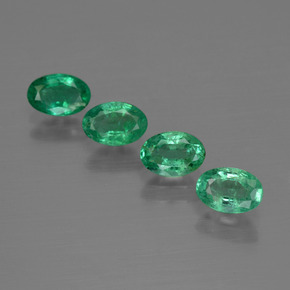 1.85캐럿 천연 미디엄 그린 에메랄드 보석, 타원형 컷, 6.1×4.1 mm, SI