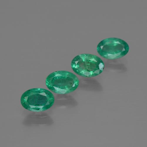 1.73캐럿 천연 쿨 그린 에메랄드 보석, 타원형 컷, 6×4.2 mm, SI