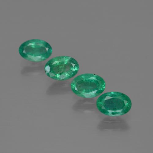 1.73캐럿 천연 쿨 그린 에메랄드 보석, 타원형 컷, 6×4.2 mm, SI