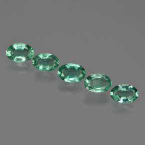 1.98캐럿 천연 쿨 그린 에메랄드 보석, 타원형 컷, 5.9×4.1 mm, SI