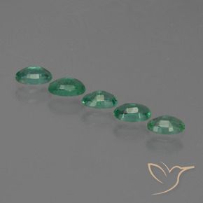 1.15캐럿 천연 미디엄 그린 에메랄드 보석, 타원형 컷, 5.1×3.3 mm, SI