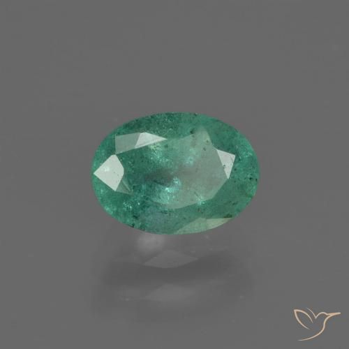 0.85ct 자연스러운 청록색 에메랄드, 타원형, SI