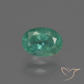 0.85캐럿 천연 청록색 에메랄드, 타원형, SI