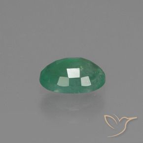 0.85캐럿 천연 블루 그린 에메랄드, 타원형 컷, 7.3×5 mm, SI