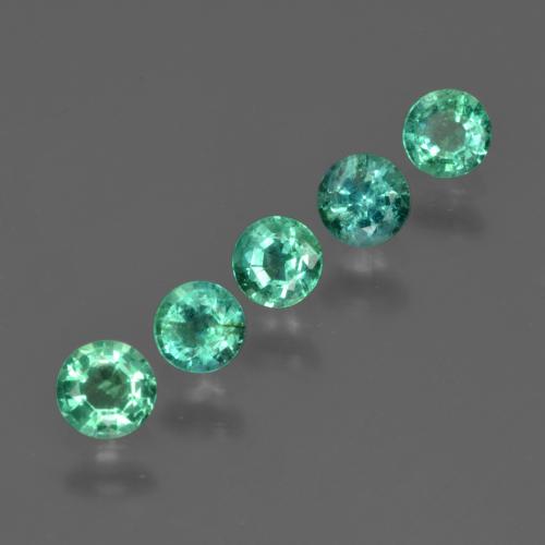 1.02캐럿 천연 라이트 에메랄드 그린 에메랄드 보석, 라운드 컷, 3.82 mm, SI