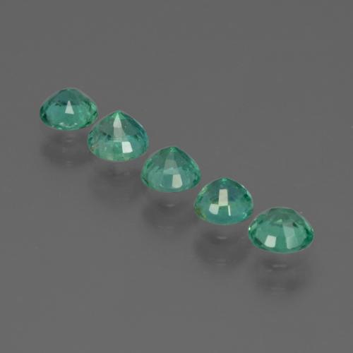 1.02캐럿 천연 라이트 에메랄드 그린 에메랄드 보석, 라운드 컷, 3.82 mm, SI