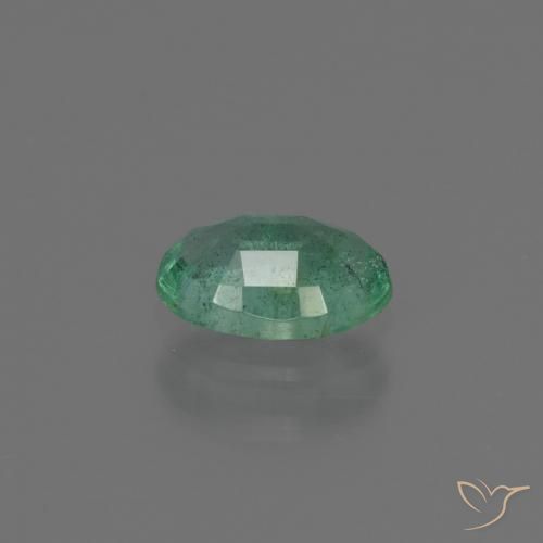 0.64캐럿 천연 블루 그린 에메랄드, 타원형, SI