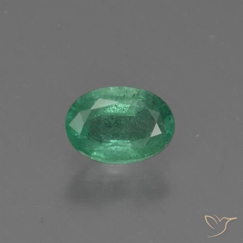 0.72ct 자연스러운 미디엄 그린 에메랄드, 타원형, SI