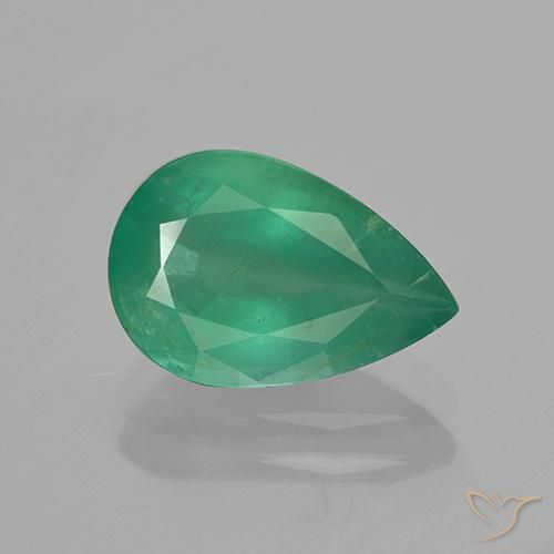 3.04ct 자연스러운 미디엄 그린 에메랄드, 배 모양, SI