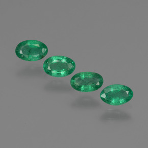 캐럿 천연 그린 에메랄드 보석, 타원형 컷, 5×3.2 mm, SI
