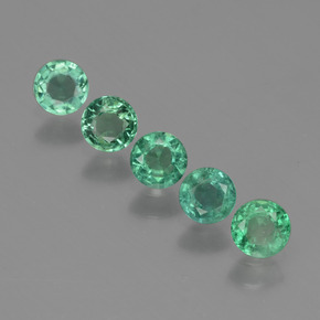 캐럿 천연 그린 에메랄드 보석, 라운드 컷, 3.36 mm, VS-SI