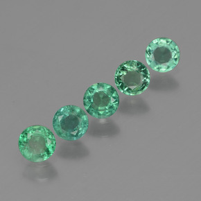 캐럿 천연 그린 에메랄드 보석, 라운드 컷, 3.36 mm, VS-SI