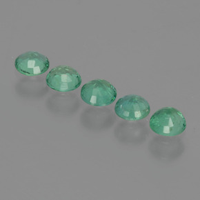 캐럿 천연 그린 에메랄드 보석, 라운드 컷, 3.36 mm, VS-SI