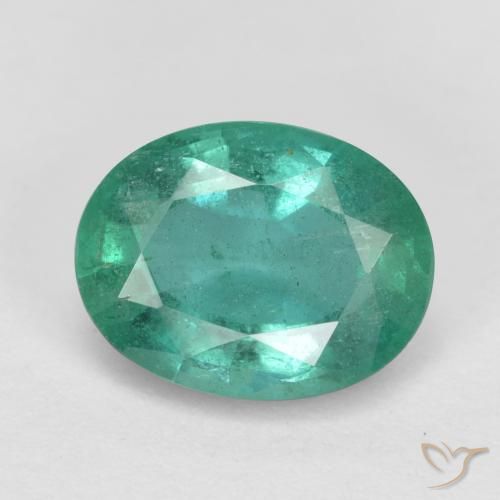 1.25ct 자연스러운 미디엄 그린 에메랄드, 타원형, SI
