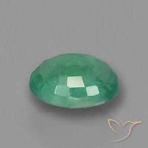 0.88캐럿 천연 쿨 그린 에메랄드, 타원형, SI-I1