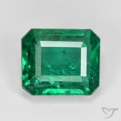 3.86ct 자연스러운 쿨 그린 에메랄드, 에메랄드 컷, VS-SI