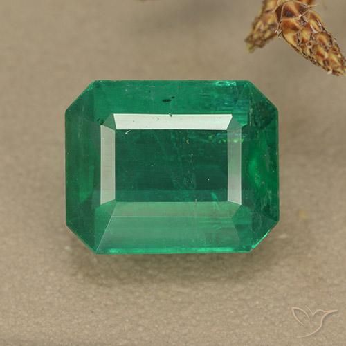 4.82ct 자연스러운 일렉트릭 그린 에메랄드, 에메랄드 컷, VS-SI