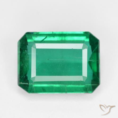 5.54ct 자연스러운 일렉트릭 그린 에메랄드, 에메랄드 컷, VS-SI