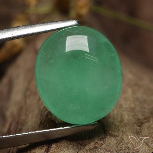 6.26ct 자연스러운 밝은 녹색 에메랄드, 타원형, 투명한