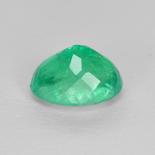 0.94캐럿 천연 일렉트릭 그린 에메랄드, 타원형 컷, 6.9×5.4 mm, VS-SI