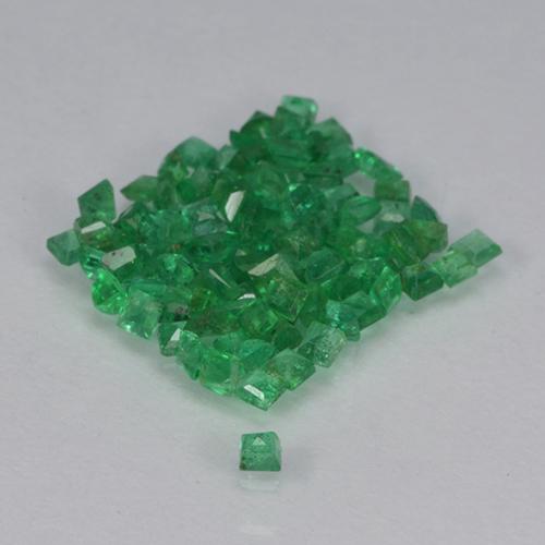 1.23캐럿 천연 미디엄 그린 에메랄드 보석, 스퀘어, 1.3×1.3 mm, VS-SI