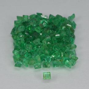 2.08캐럿 천연 따뜻한 녹색 에메랄드 보석, 스퀘어, 1.3×1.2 mm, SI